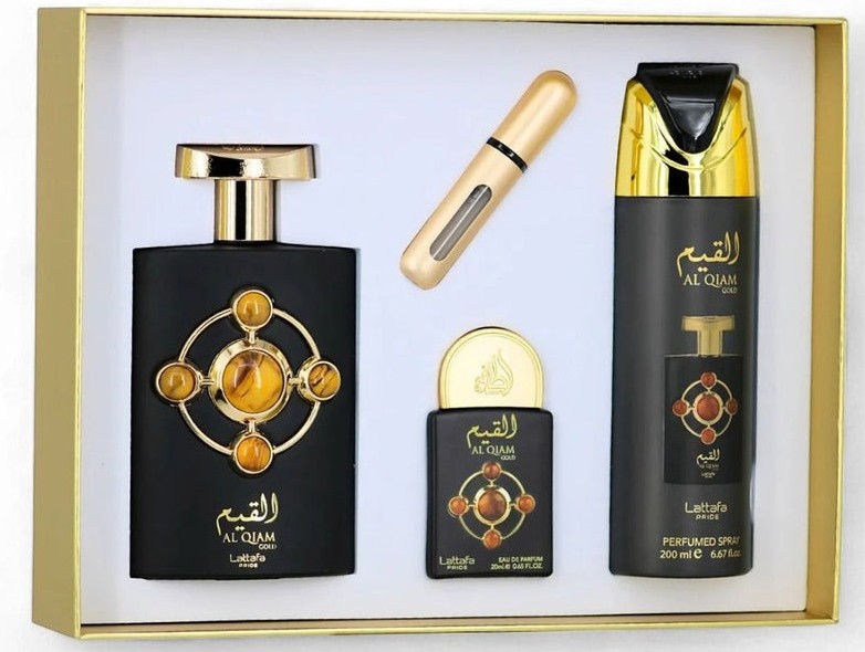 Духи GS AL QIAM GOLD (3 шт x 100 мл x 20 мл x 200 мл DEO) фото оригинал